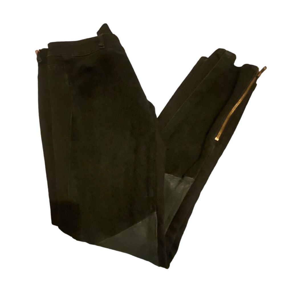 Current/Elliot | Moto black suede jeans, leather knee patches size 29 NWT $650 - Picture 6 of 11